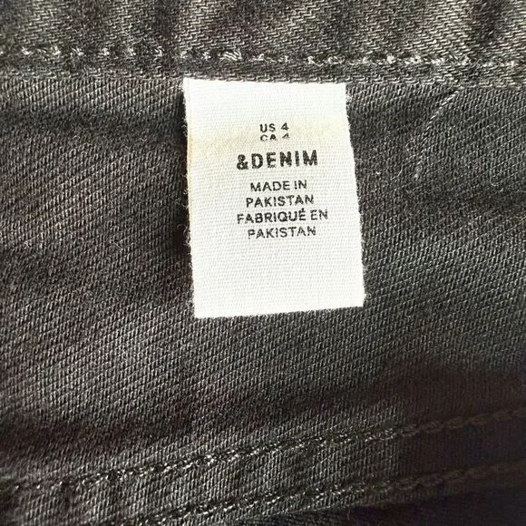 NWOT H&M Black Denim Raw Hem Mini Skirt - Picture 8 of 11